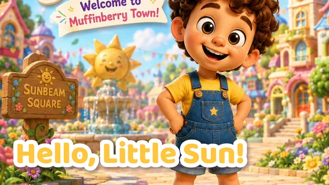 Milo and Boop greeting the sun in Sunbeam Square