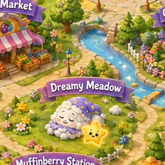 Dreamy Meadow on the Muffinberry Town map