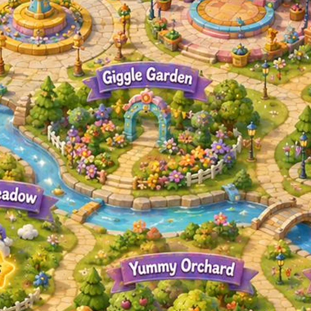 Giggle Garden on the Muffinberry Town map