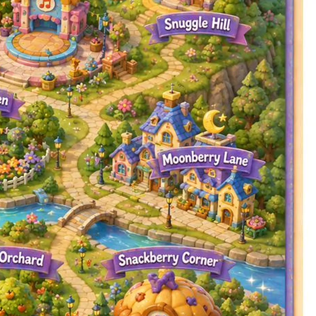 Moonberry Lane on the Muffinberry Town map